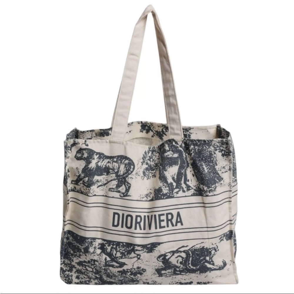 New Dior GWP Blue Dioriviera Canvas Tote Bag